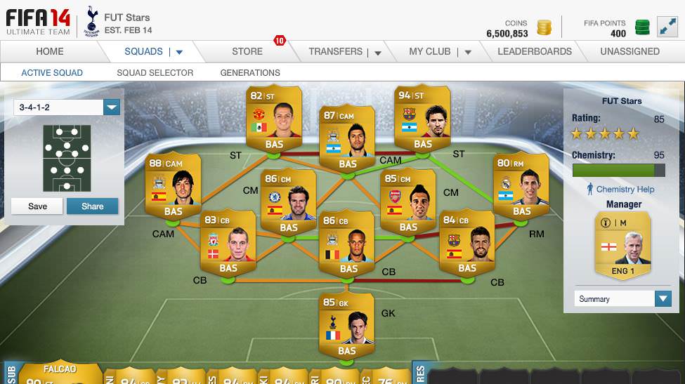 FIFA 14 Ultimate Team Web App