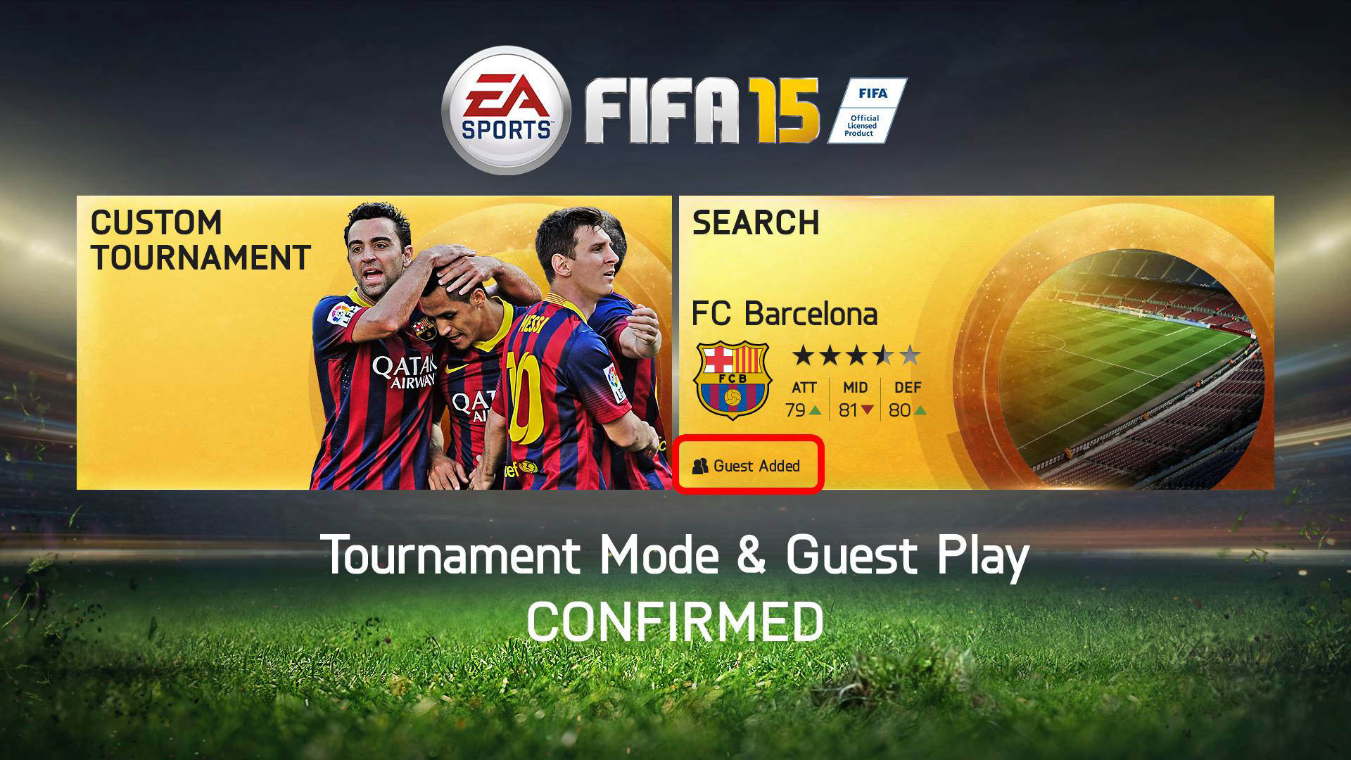 FIFA 15 – Tournament Mode and Guest Play