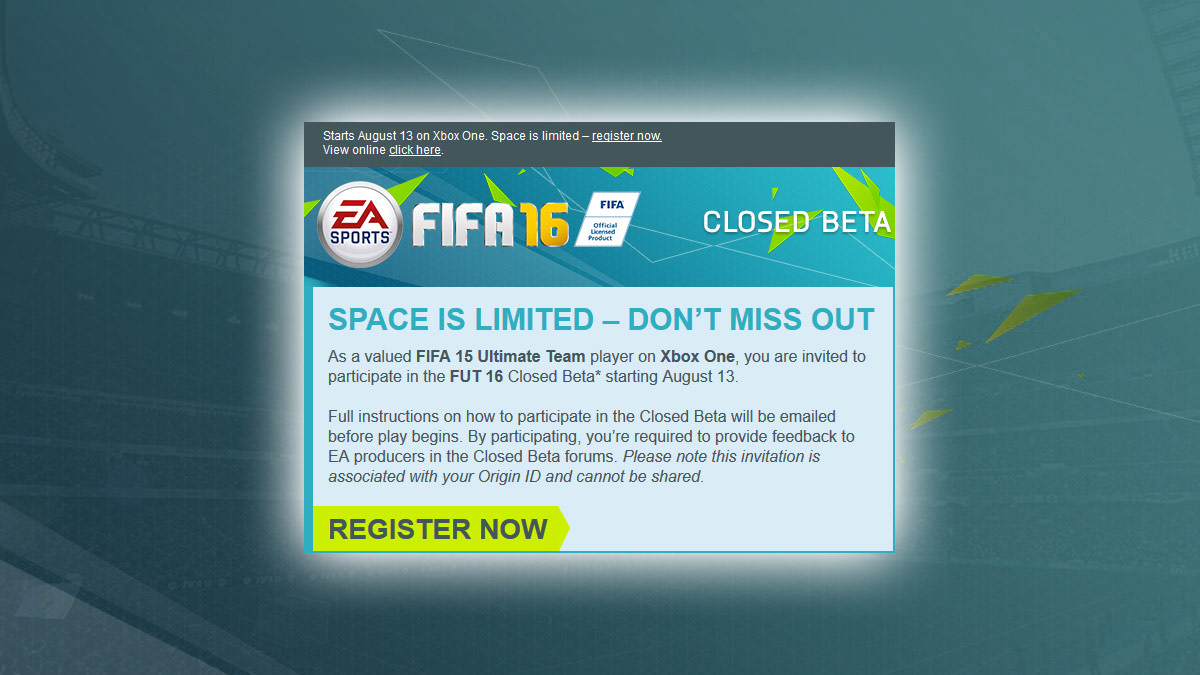 FIFA 16 Closed Beta