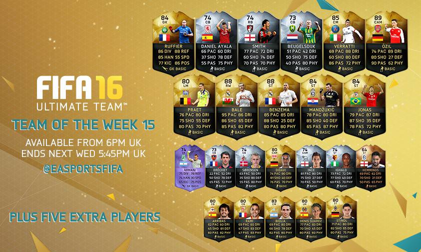 FIFA 16 Ultimate Team – Team of the Week 15