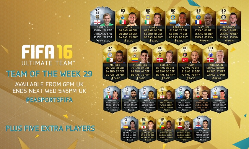 FIFA 16 Ultimate Team - Team of the Week 29