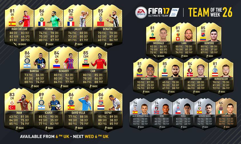 FIFA 17 Team of the Week 26