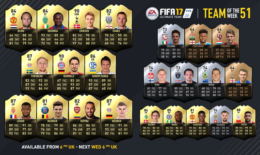FIFA 17 Ultimate Team - Team of the Week 51