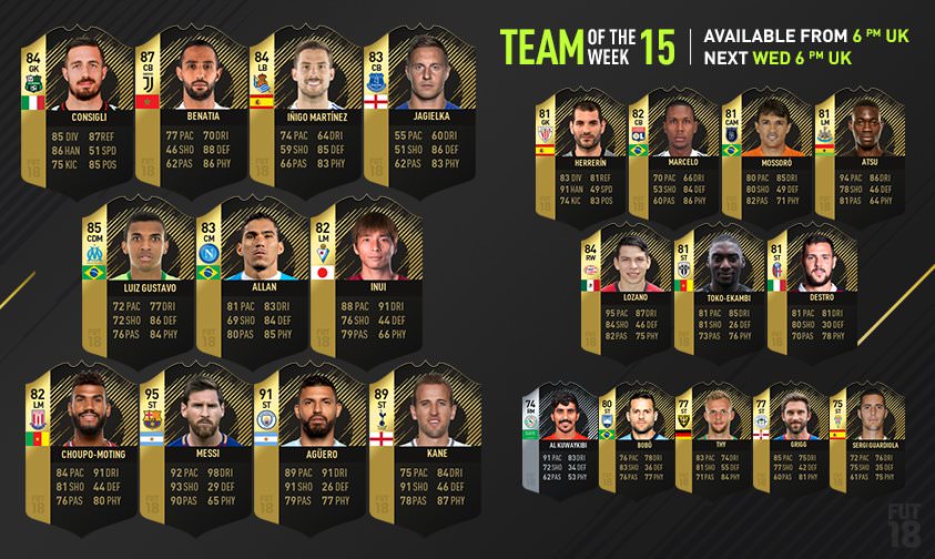 FIFA 18 Ultimate Team - Team of the Week 15