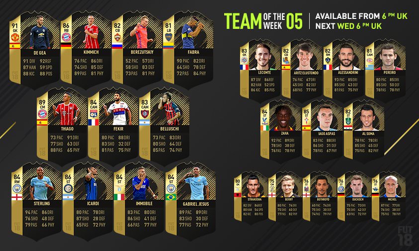 FIFA 18 Ultimate Team - Team of the Week 5
