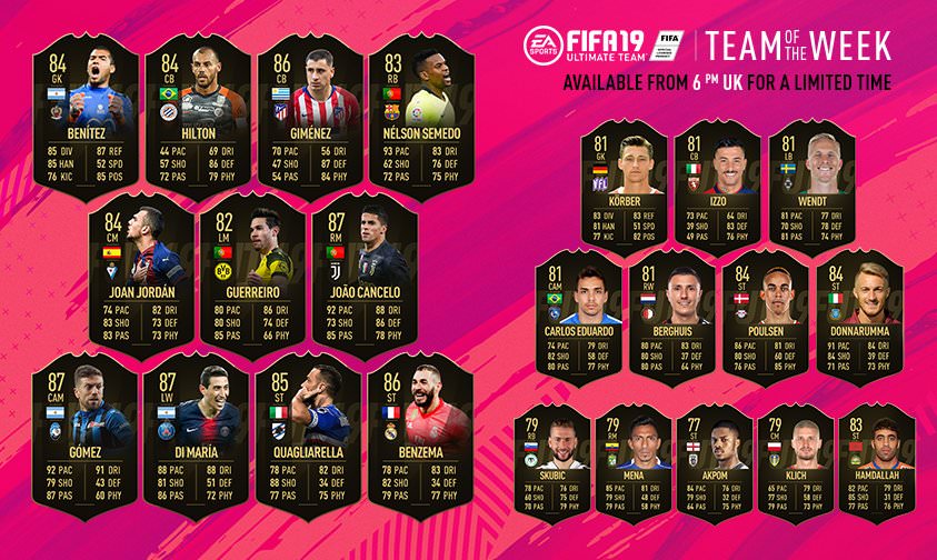 FIFA 19 Ultimate Team - Team of the Week 20