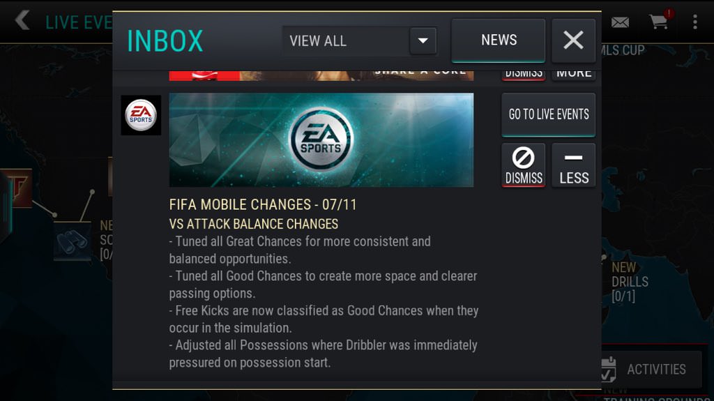 FIFA Mobile – Balance Changes on VS Attack Mode