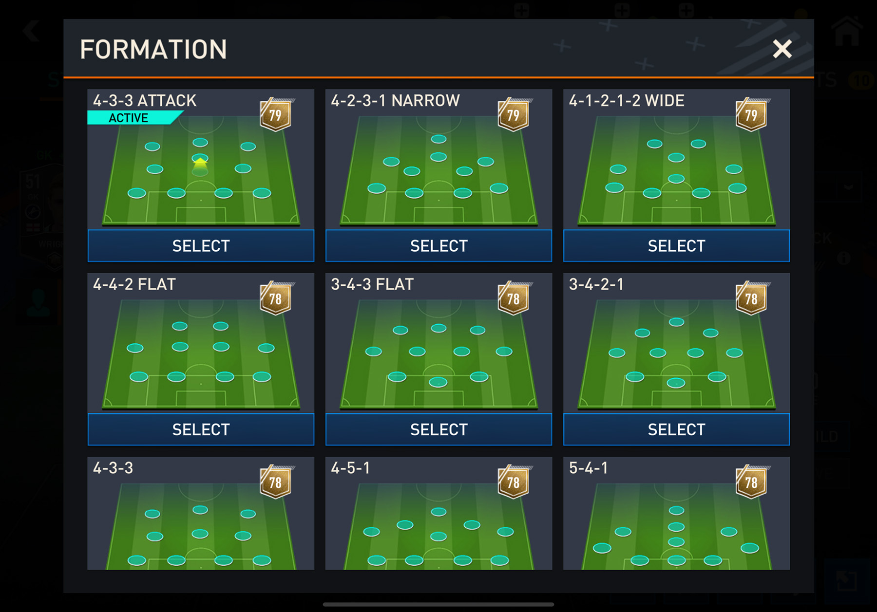 FIFA Mobile - Formations