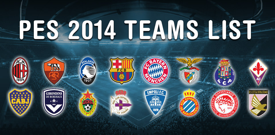 PES 2014 Teams List