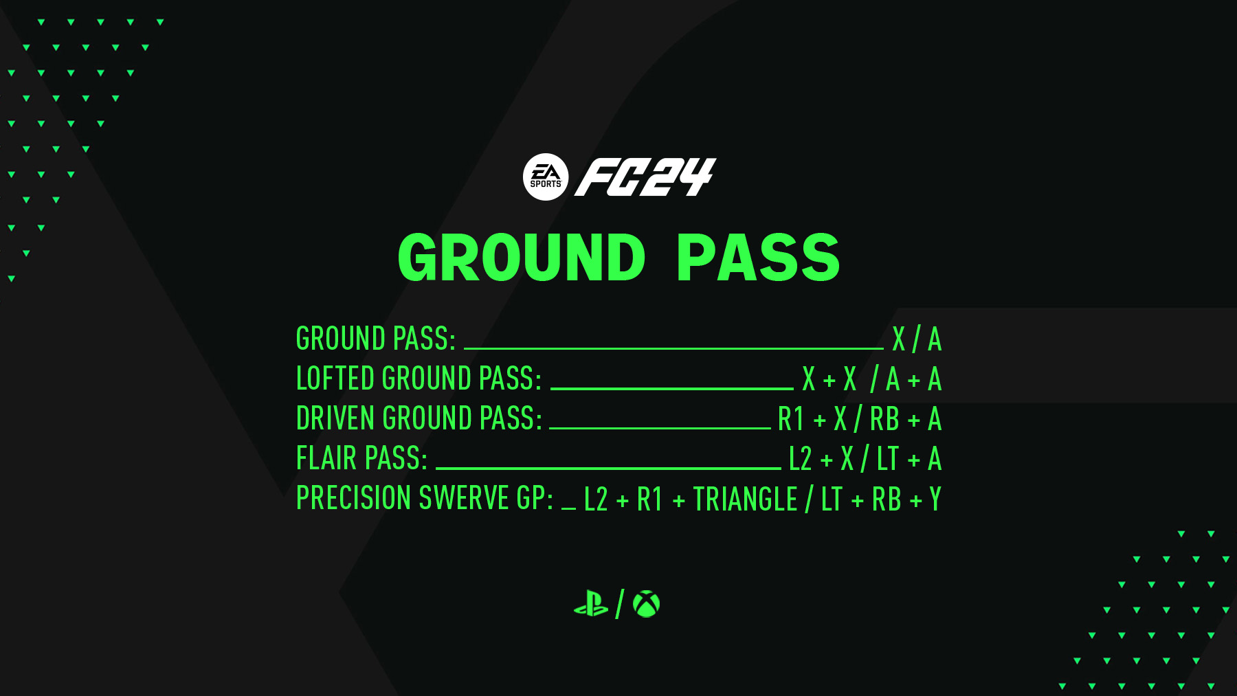 FC 24 Ground Pass (Driven Ground Pass, Lofted Ground Pass, Flair Pass, Precision Swerve Ground Pass)