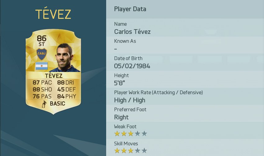 Carlos Tevez FIFA 16