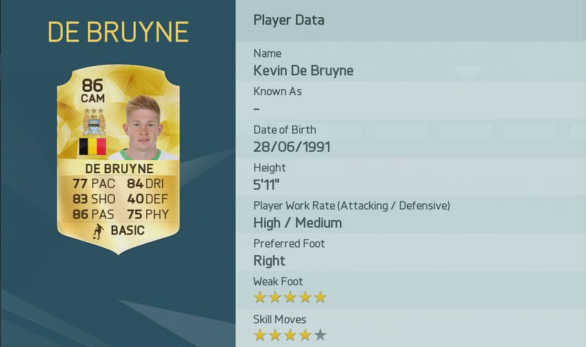 Kevin De Bruyne FIFA 16