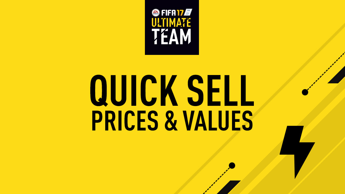 Quick Sell Prices – FIFA 17 Ultimate Team