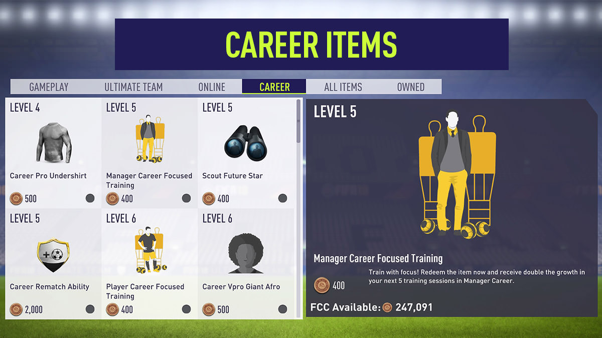 EASFC Catalogue - Career Mode Items