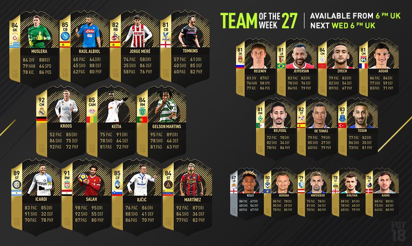 FIFA 18 Ultimate Team - Team of the Week 27