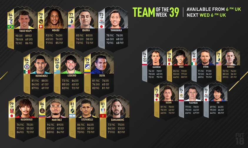 FIFA 18 Ultimate Team - Team of the Week 39