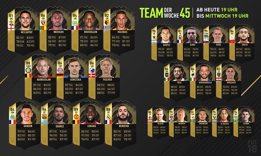 FIFA 18 Ultimate Team - Team of the Week 45