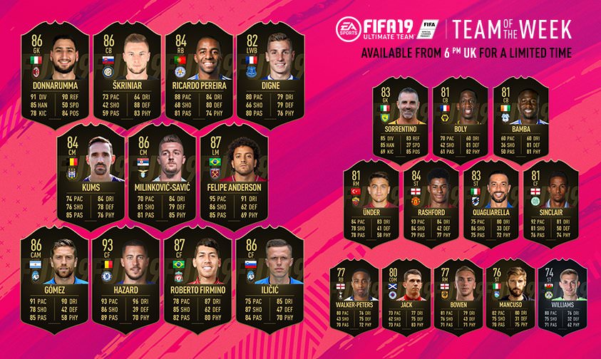 FIFA 19 Ultimate Team - Team of the Week 16