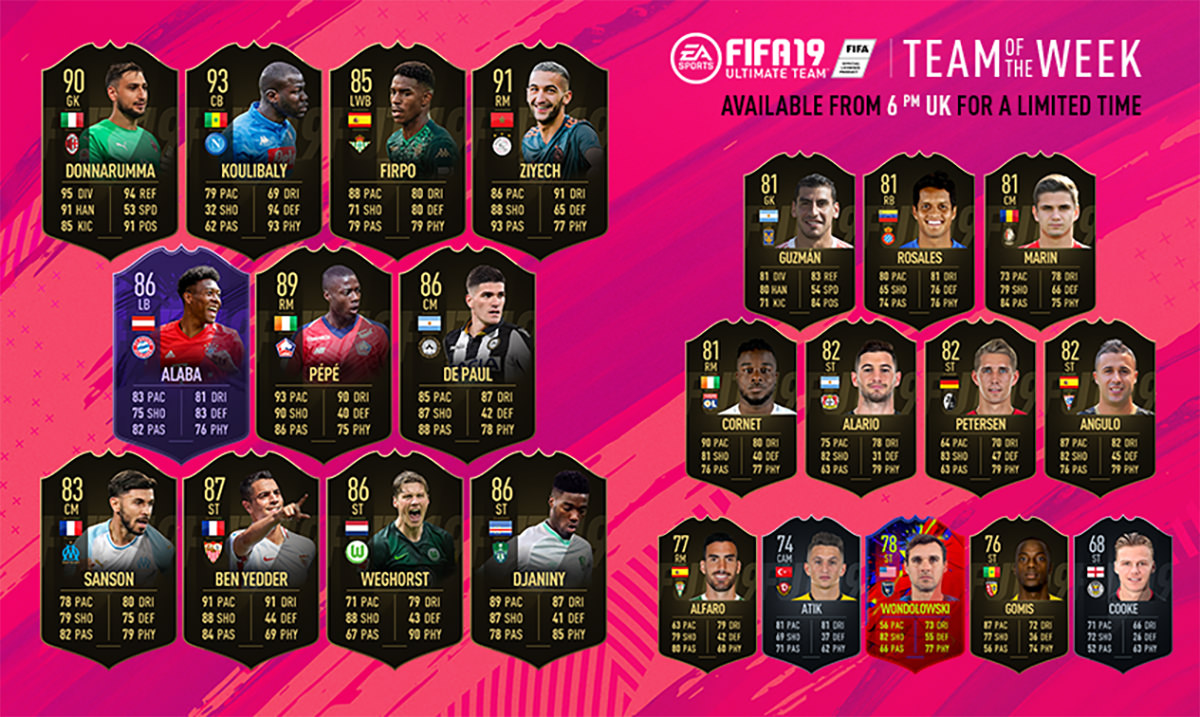 FIFA 19 Team of the Week 36