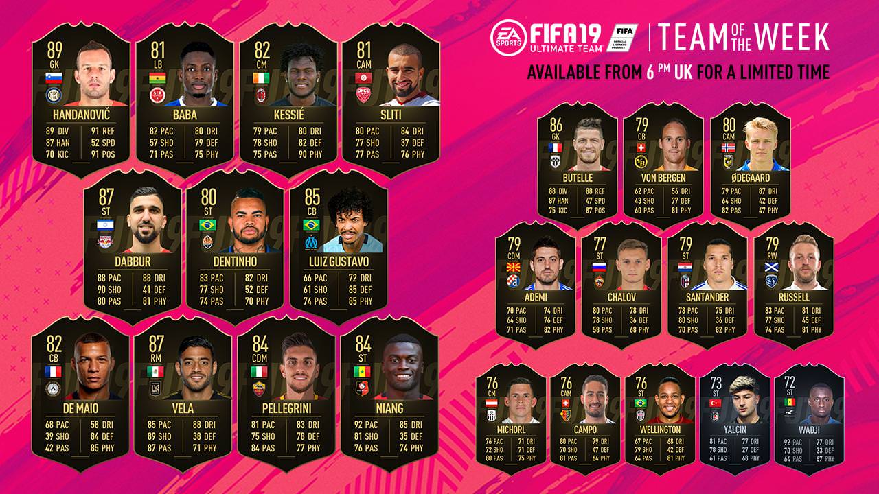 FIFA 19 Ultimate Team - Team of the Week 37