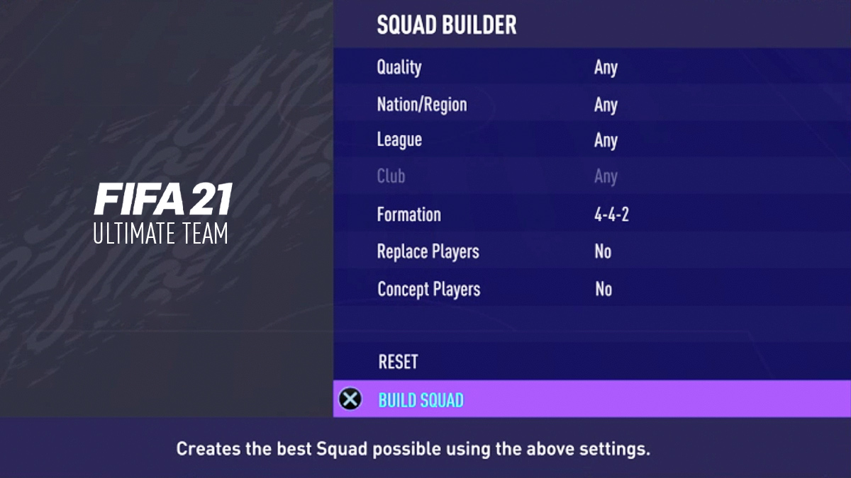 FIFA 21 Squad Builder