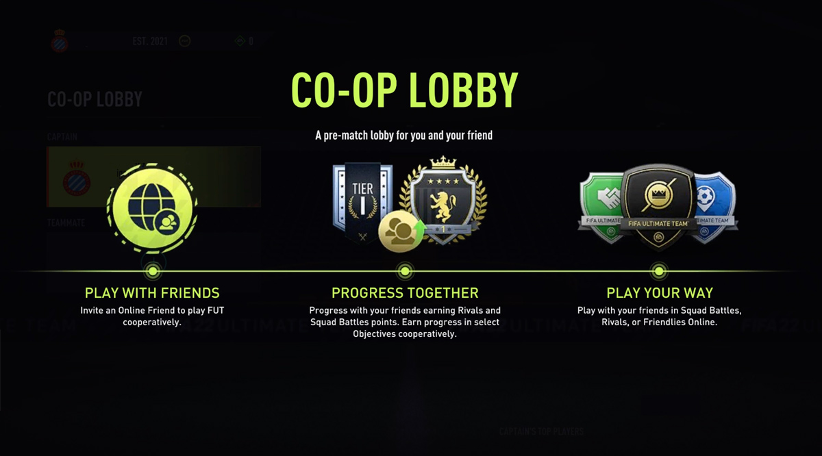 FIFA 22 Co-Op Lobby
