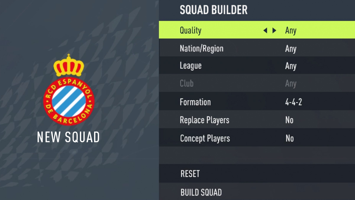 FIFA 22 Squad Builder