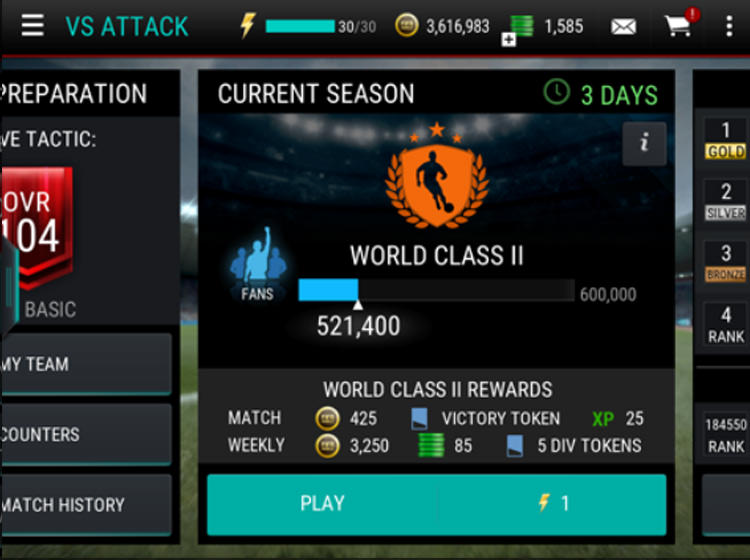 FIFA Mobile VS Attack Division Rewards