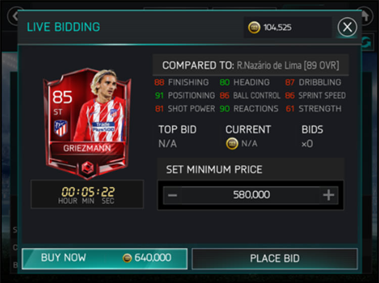 FIFA Mobile Coins BID and BUY