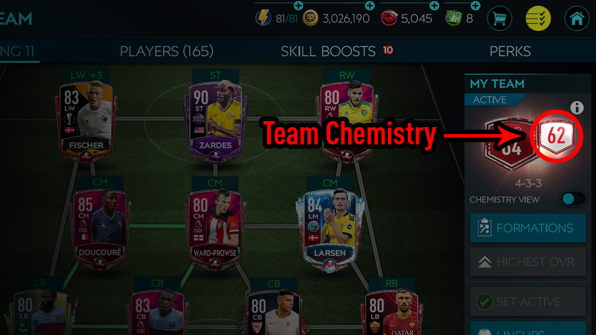 FIFA Mobile Chemistry