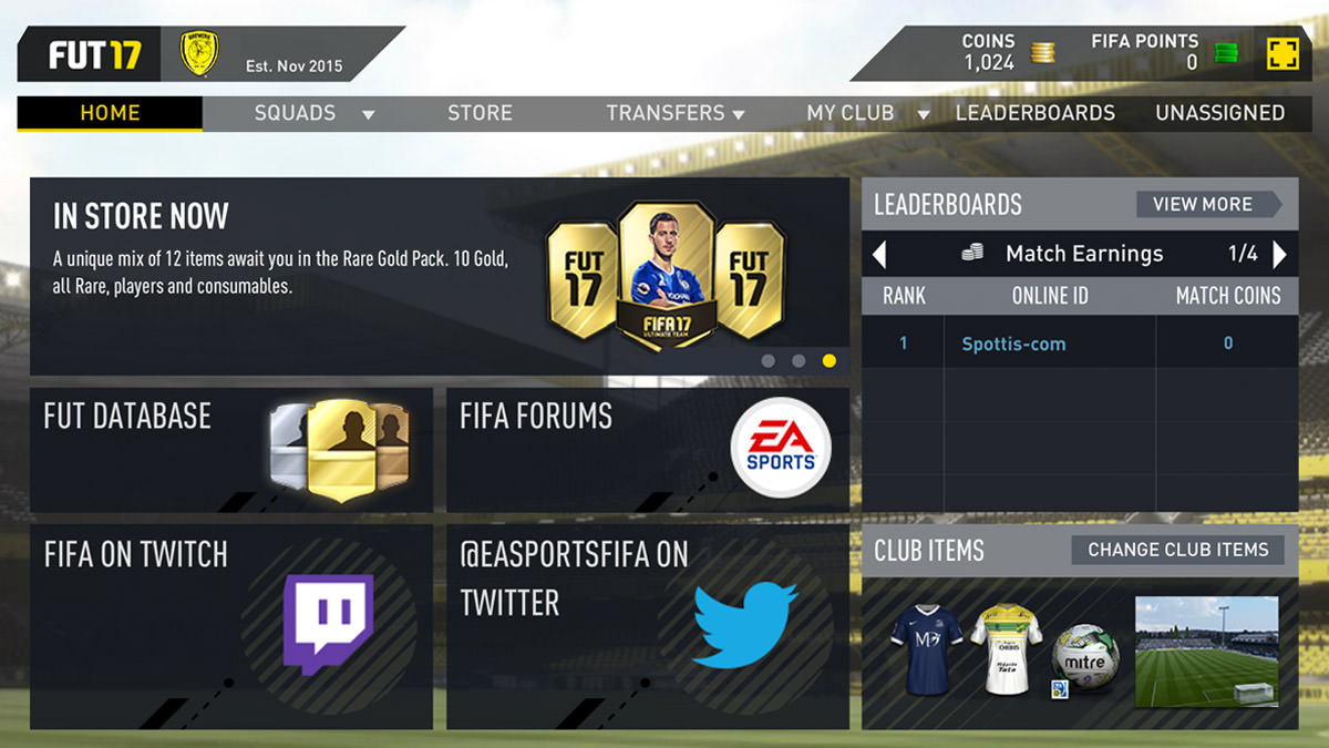 FIFA 21 Ultimate Team Web App, Unlimited Unassigned Items