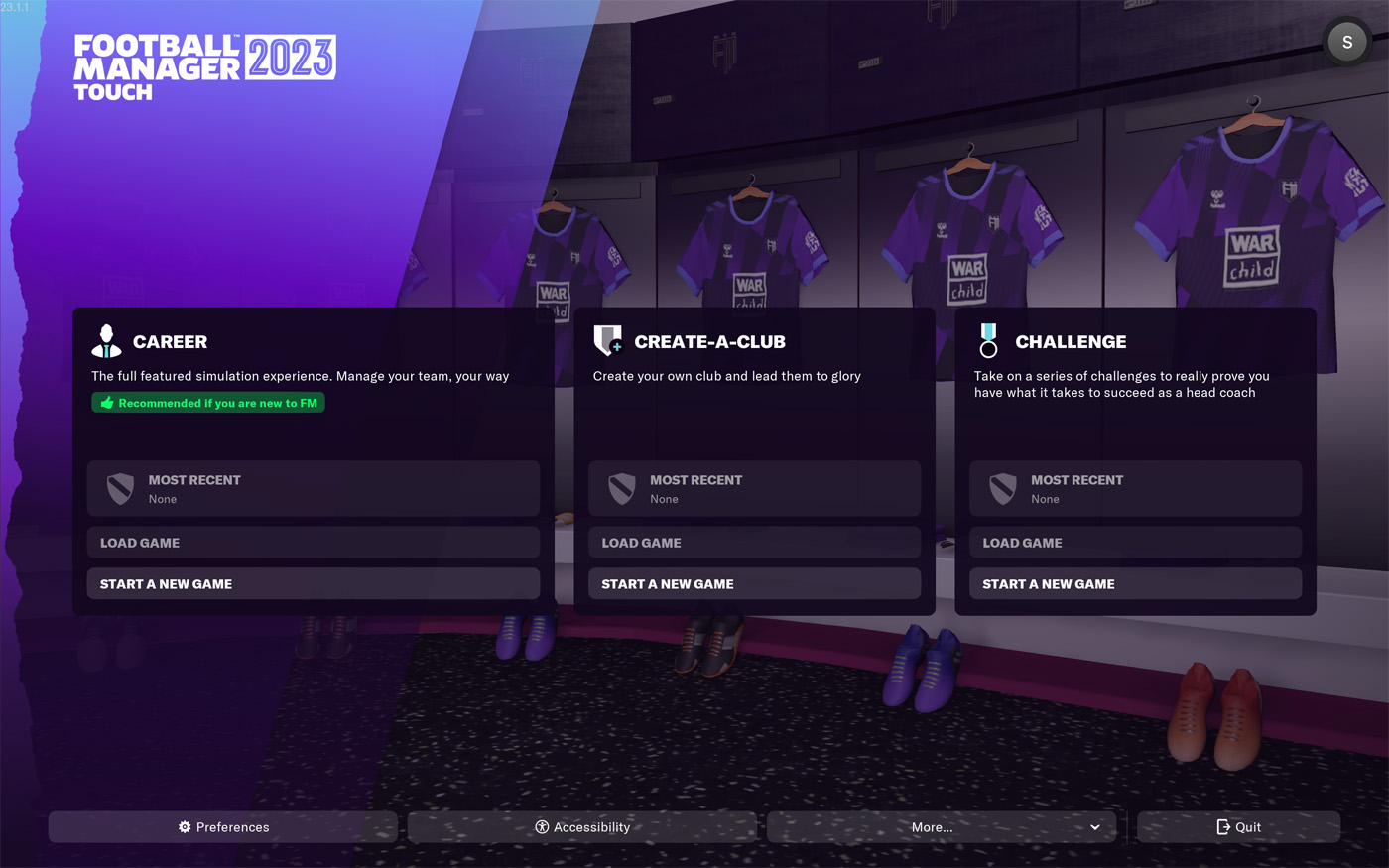 Football Manager 2023 Main Menu