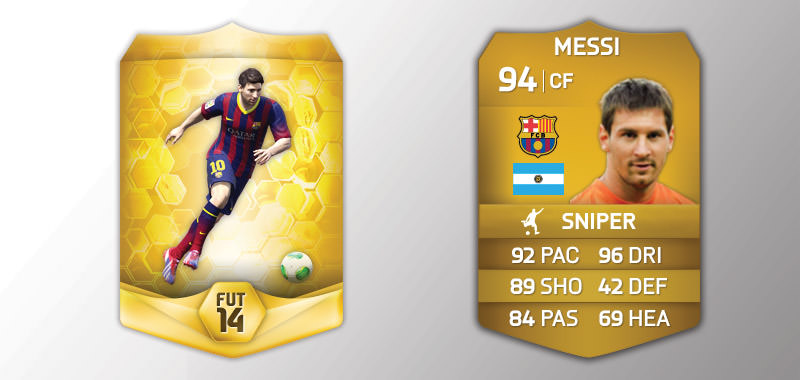 messi fifa 14 card