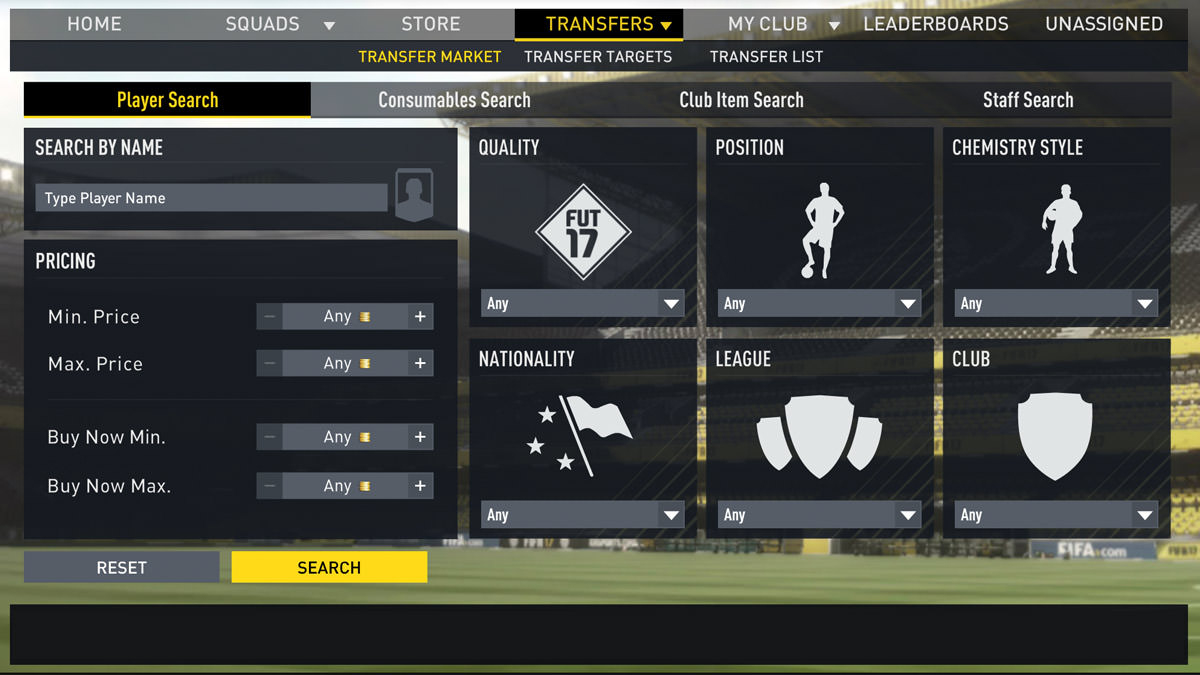 FUT 17 Transfer Market