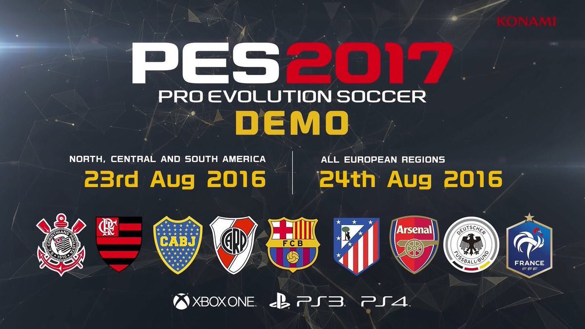 The PES 2017 demo is out right now