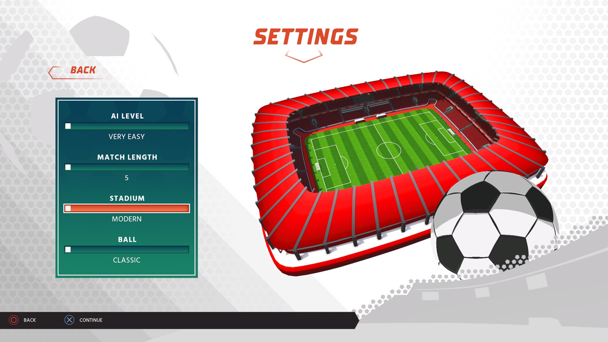 Super Soccer Blast Settings